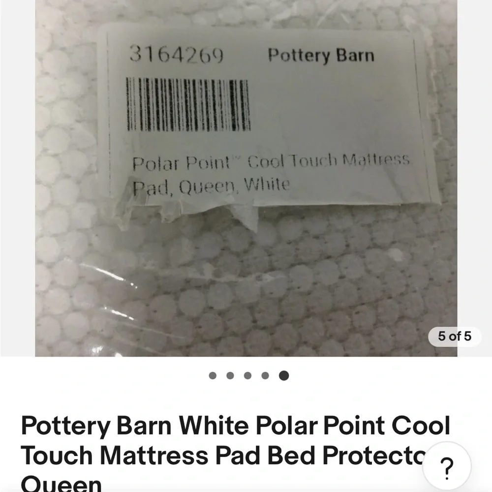 Pottery barn polar point cooling mattress cover -queen